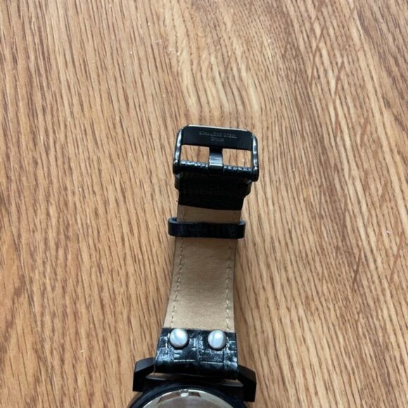 Vescal black leather watch mens - Picture 2 of 7